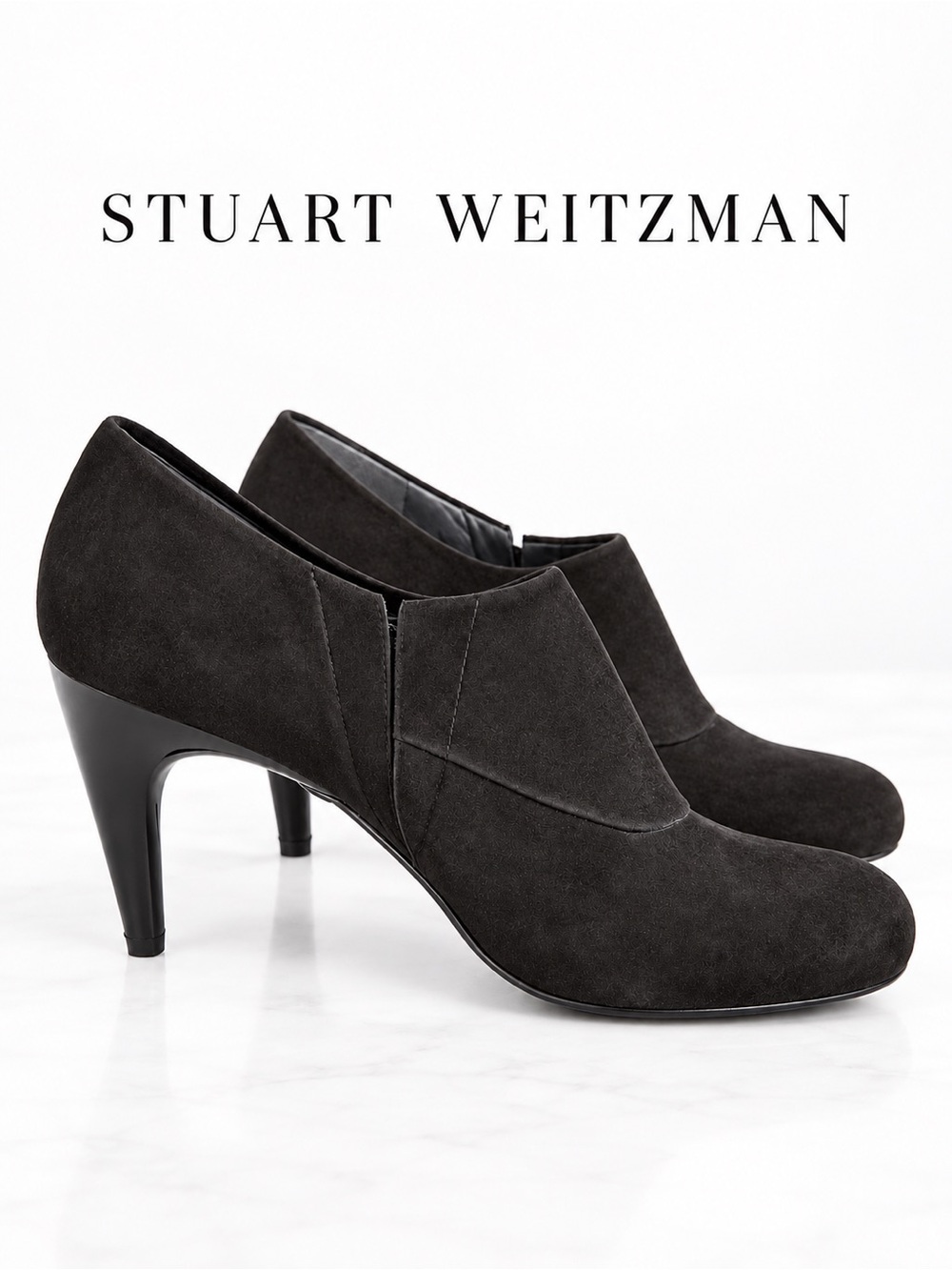 Stuart Weitzman Ankle Pumps Booties Suede Heels Black Size 9M